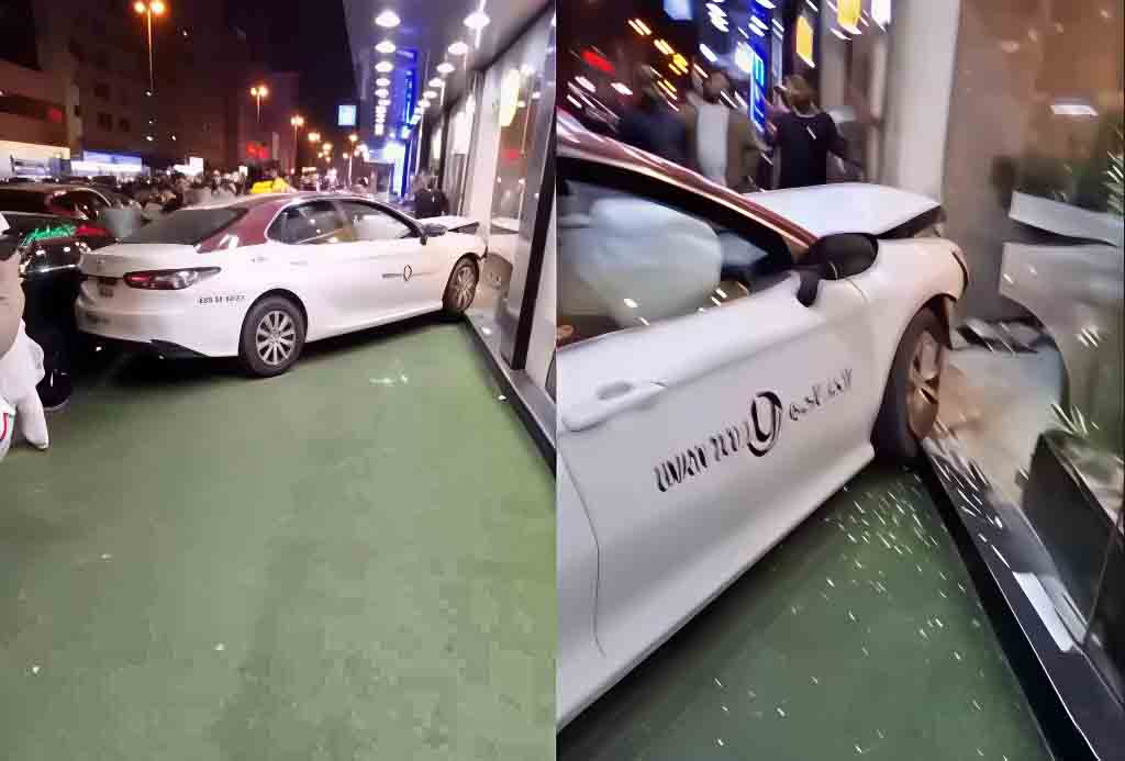 শারজায় হোটেলে ধাক্কা গাড়ির, ভিডিও ভাইরাল