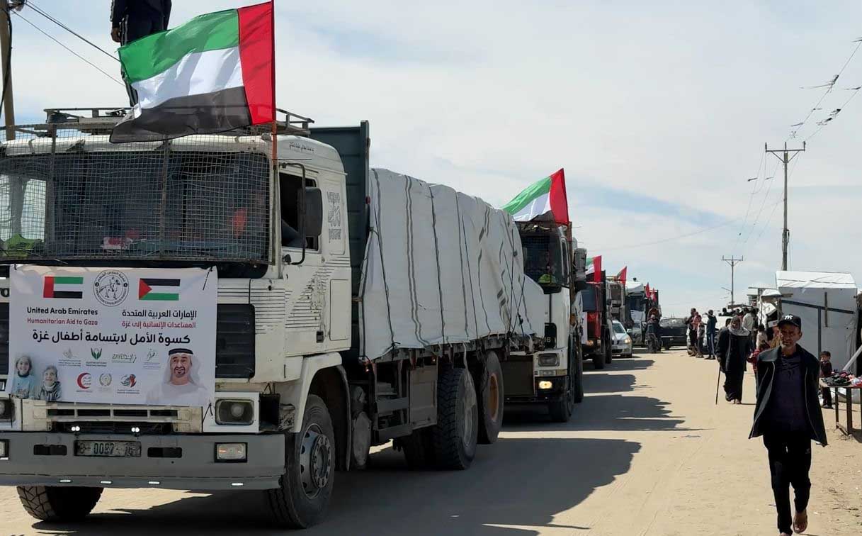 গাজায় পৌঁছল আমিরাতের সাহায্যবাহী জাহাজ কনভয়